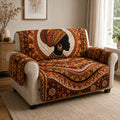 Earth Tone Tribal Queen Quilted Sofa Cover Fall Halloween Decor For Sofa Couch