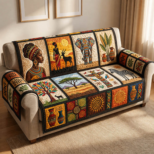 African Soul Quilted Sofa Cover Fall Halloween Decor For Sofa Couch