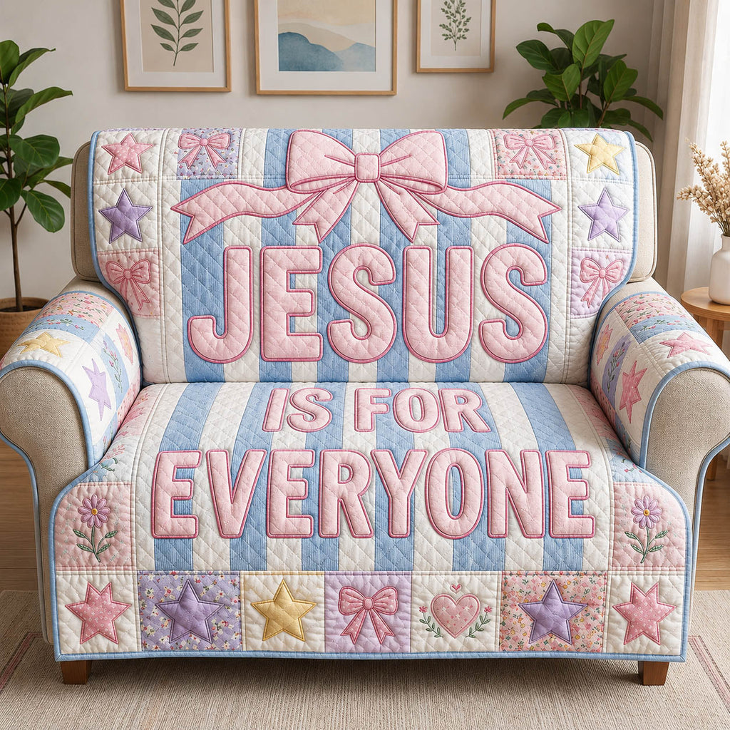 Jesus Is For Everyone Stripped Pattern Quilted Sofa Cover Fall Halloween Decor For Sofa Couch