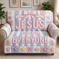 Jesus Is For Everyone Stripped Pattern Quilted Sofa Cover Fall Halloween Decor For Sofa Couch