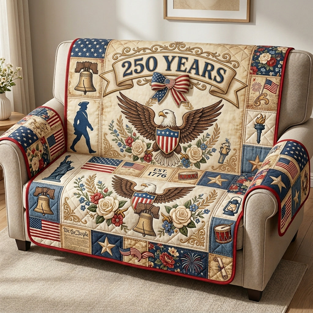 America 250 Heritage Quilted Sofa Cover Fall Halloween Decor For Sofa Couch