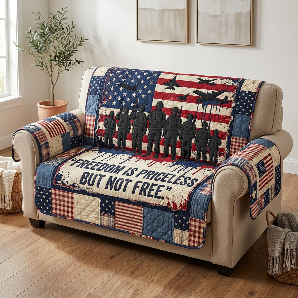 Freedom Is Priceless Quilted Sofa Cover Fall Halloween Decor For Sofa Couch