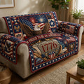 Proud To Be An American Quilted Sofa Cover Fall Halloween Decor For Sofa Couch