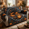 Halloween Pumpkin Quilted Sofa Cover Fall Halloween Decor For Sofa Couch