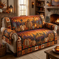 Halloween Pumpkin Harvest Quilted Sofa Cover Fall Halloween Decor For Sofa Couch