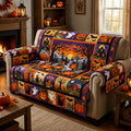 Halloween Pumpkin Patchwork Quilted Sofa Cover Fall Halloween Decor For Sofa Couch
