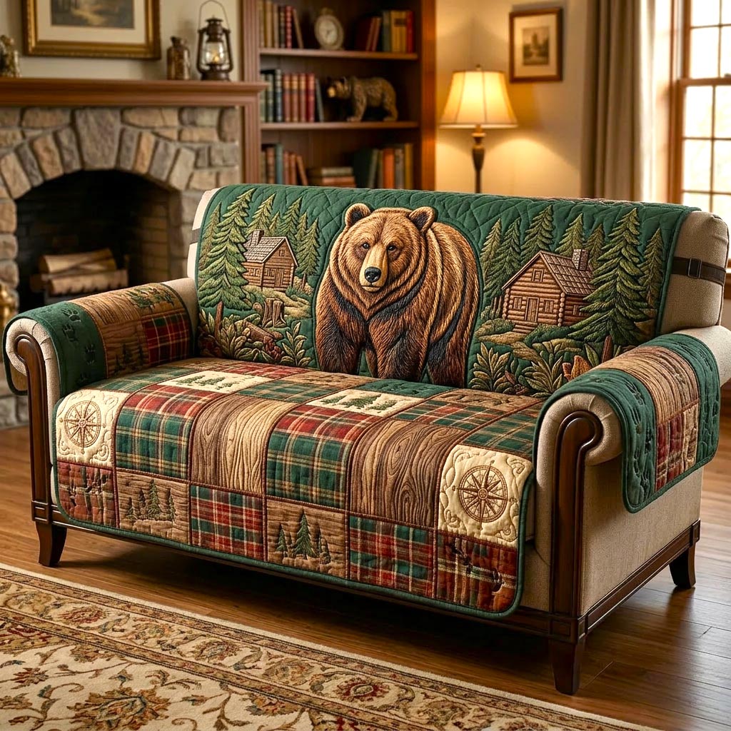 Rustic Guardian Quilted Sofa Cover Fall Halloween Decor For Sofa Couch