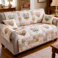 Flower Patchwork Quilted Sofa Cover Fall Halloween Decor For Sofa Couch