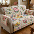 Garden Floral Quilted Sofa Cover Fall Halloween Decor For Sofa Couch