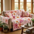 Island Plumeria Quilted Sofa Cover Fall Halloween Decor For Sofa Couch