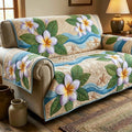 Tropical Plumeria Quilted Sofa Cover Fall Halloween Decor For Sofa Couch