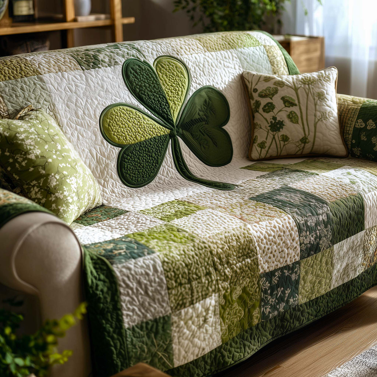 Lucky Charm Quilted Sofa Cover Fall Halloween Decor For Sofa Couch