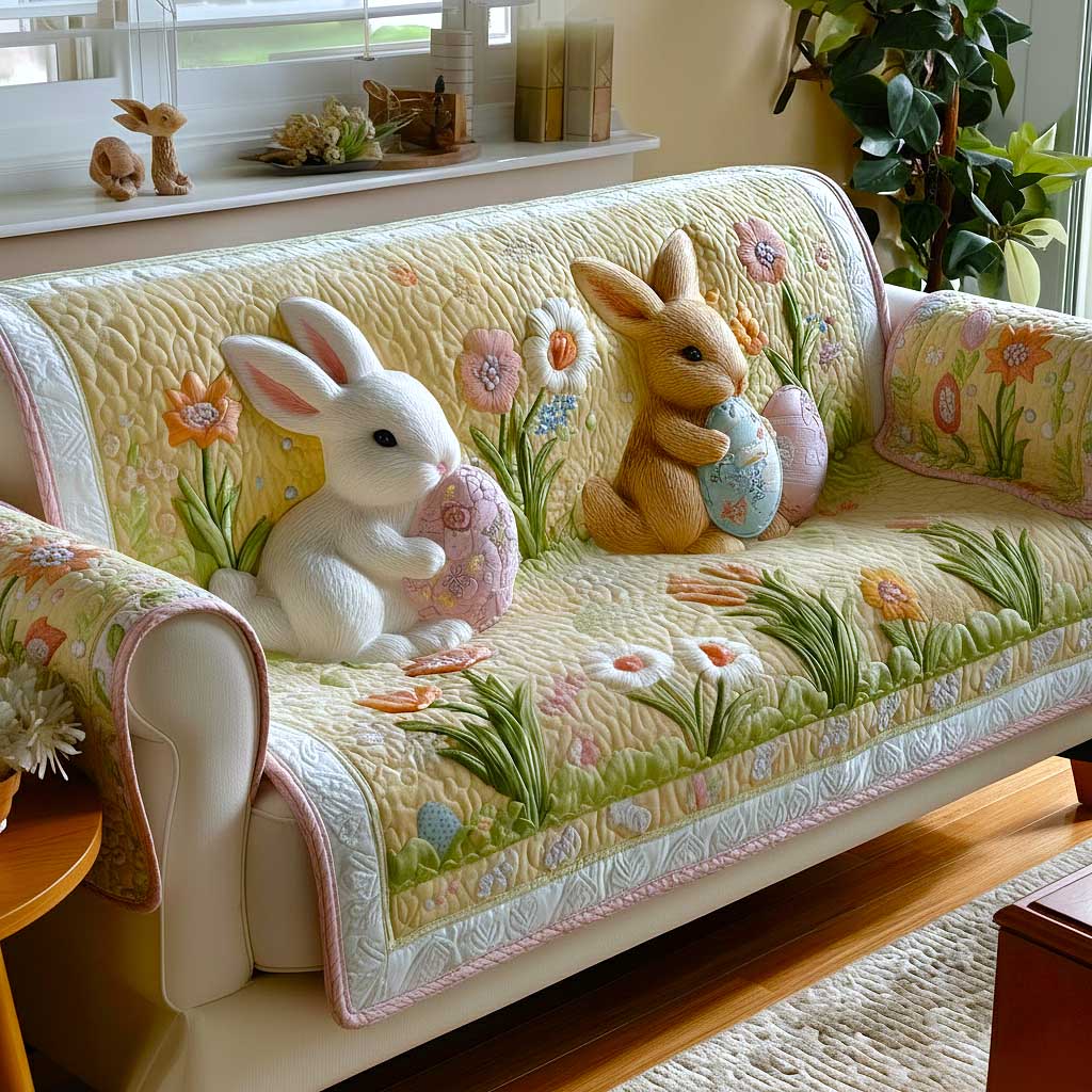 Easter Joy Quilted Sofa Cover Fall Halloween Decor For Sofa Couch