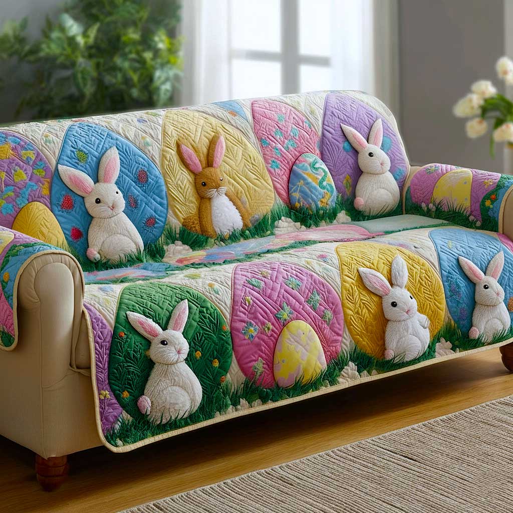 Spring Patch Quilted Sofa Cover Fall Halloween Decor For Sofa Couch