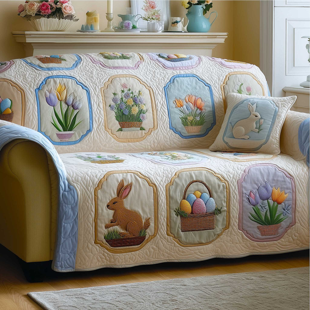 Egg Garden Quilted Sofa Cover Fall Halloween Decor For Sofa Couch