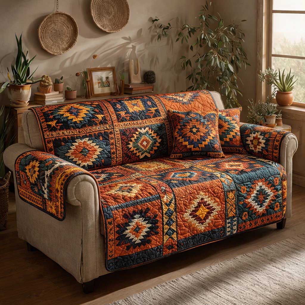 Woven Roots Quilted Sofa Cover Fall Halloween Decor For Sofa Couch