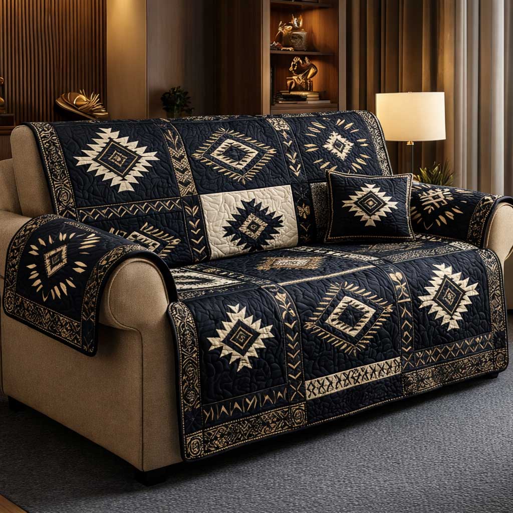 Heritage Patch Quilted Sofa Cover Fall Halloween Decor For Sofa Couch