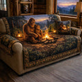 Squatch Trek Quilted Sofa Cover Fall Halloween Decor For Sofa Couch