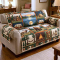 Camping Life Quilted Sofa Cover Fall Halloween Decor For Sofa Couch