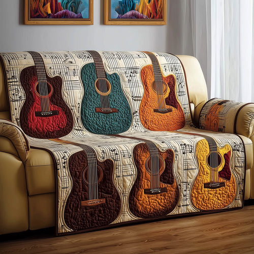 Acoustic Guitar Quilted Sofa Cover Fall Halloween Decor For Sofa Couch