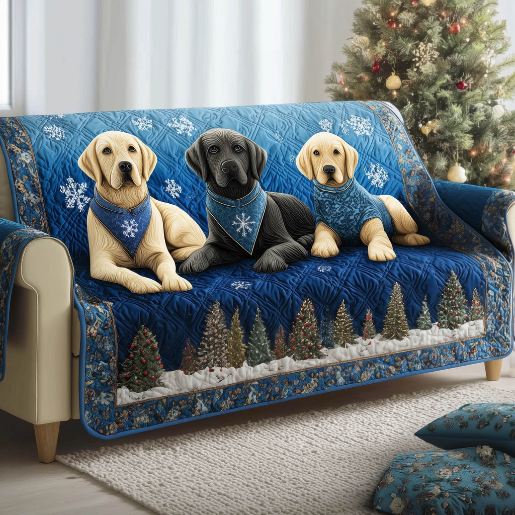 Festive Puppies Quilted Sofa Cover Fall Halloween Decor For Sofa Couch