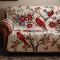 Festive Cardinal Quilted Sofa Cover Fall Halloween Decor For Sofa Couch
