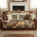 Pawfect Duo Quilted Sofa Cover Fall Halloween Decor For Sofa Couch