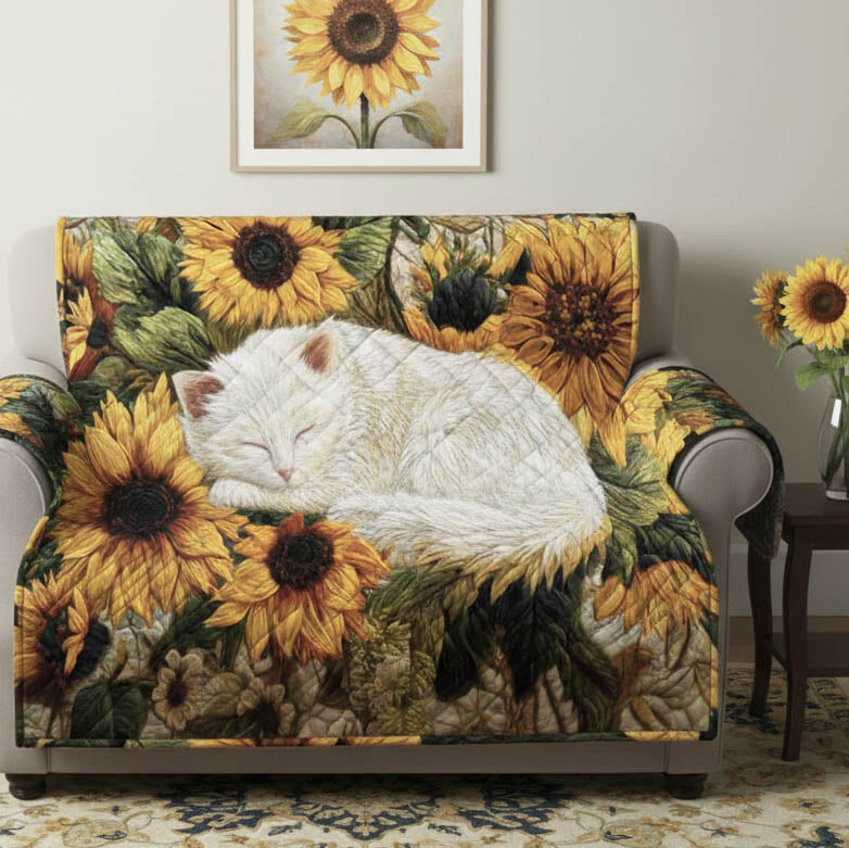 Pawfect Nap Quilted Sofa Cover Fall Halloween Decor For Sofa Couch