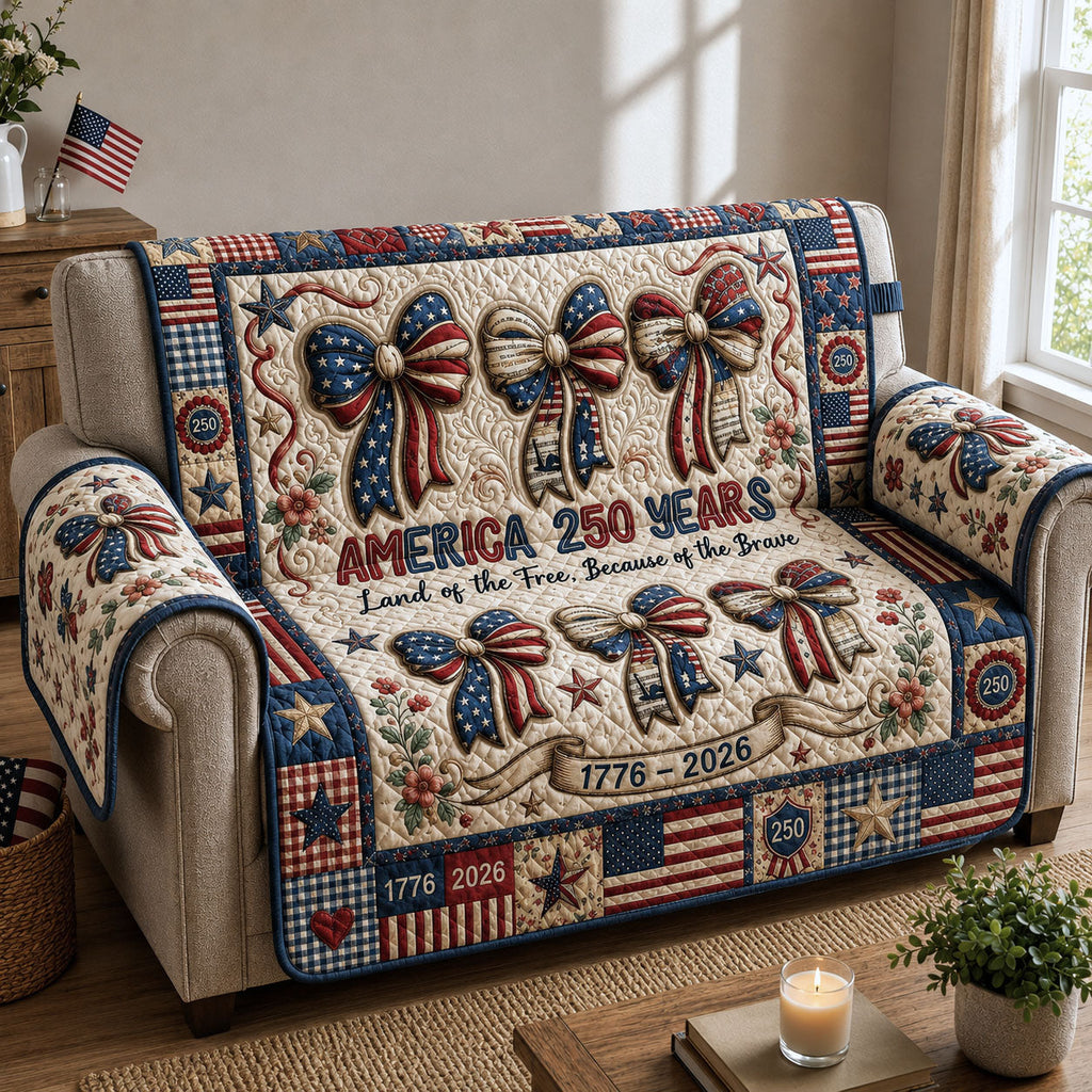 America Free Brave Quilted Sofa Cover Fall Halloween Decor For Sofa Couch