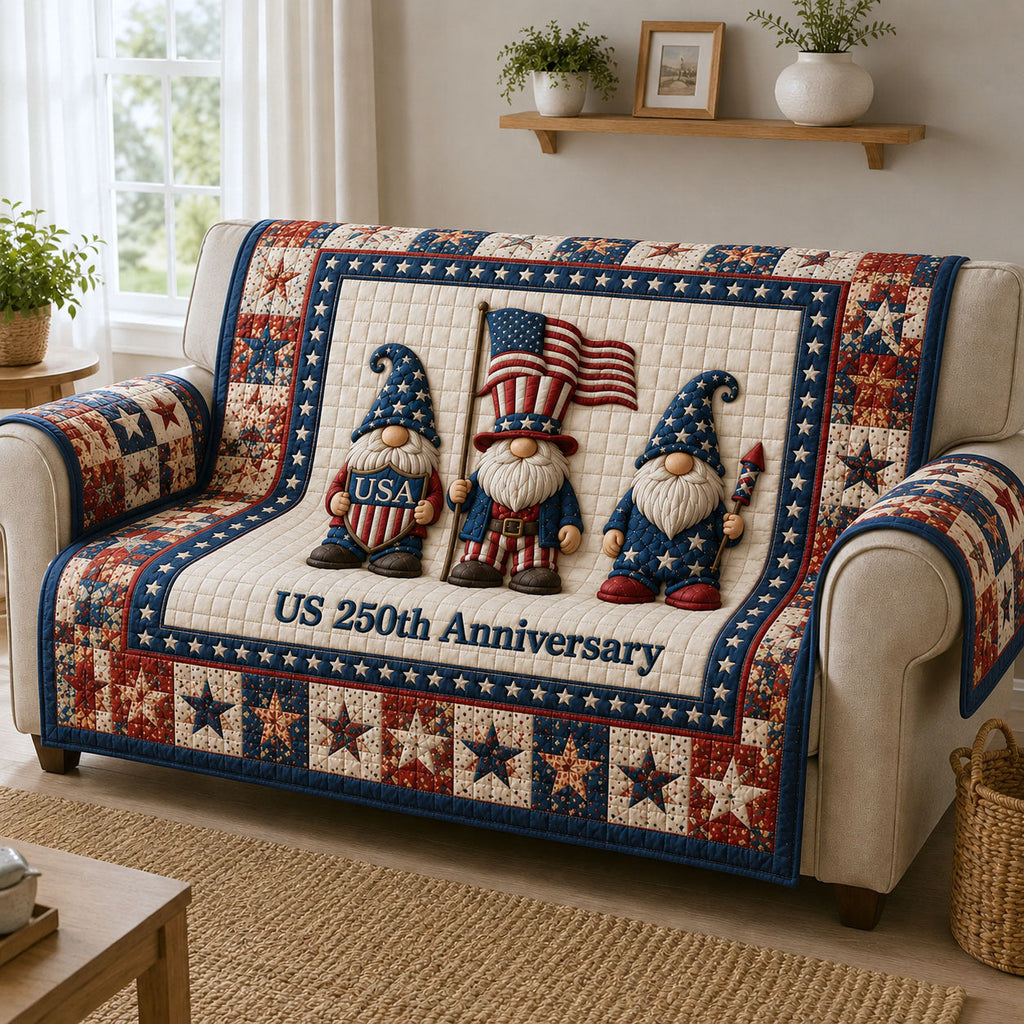 USA 250th Anniversary Quilted Sofa Cover Fall Halloween Decor For Sofa Couch