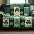 Shamrock Patch Quilted Sofa Cover Fall Halloween Decor For Sofa Couch