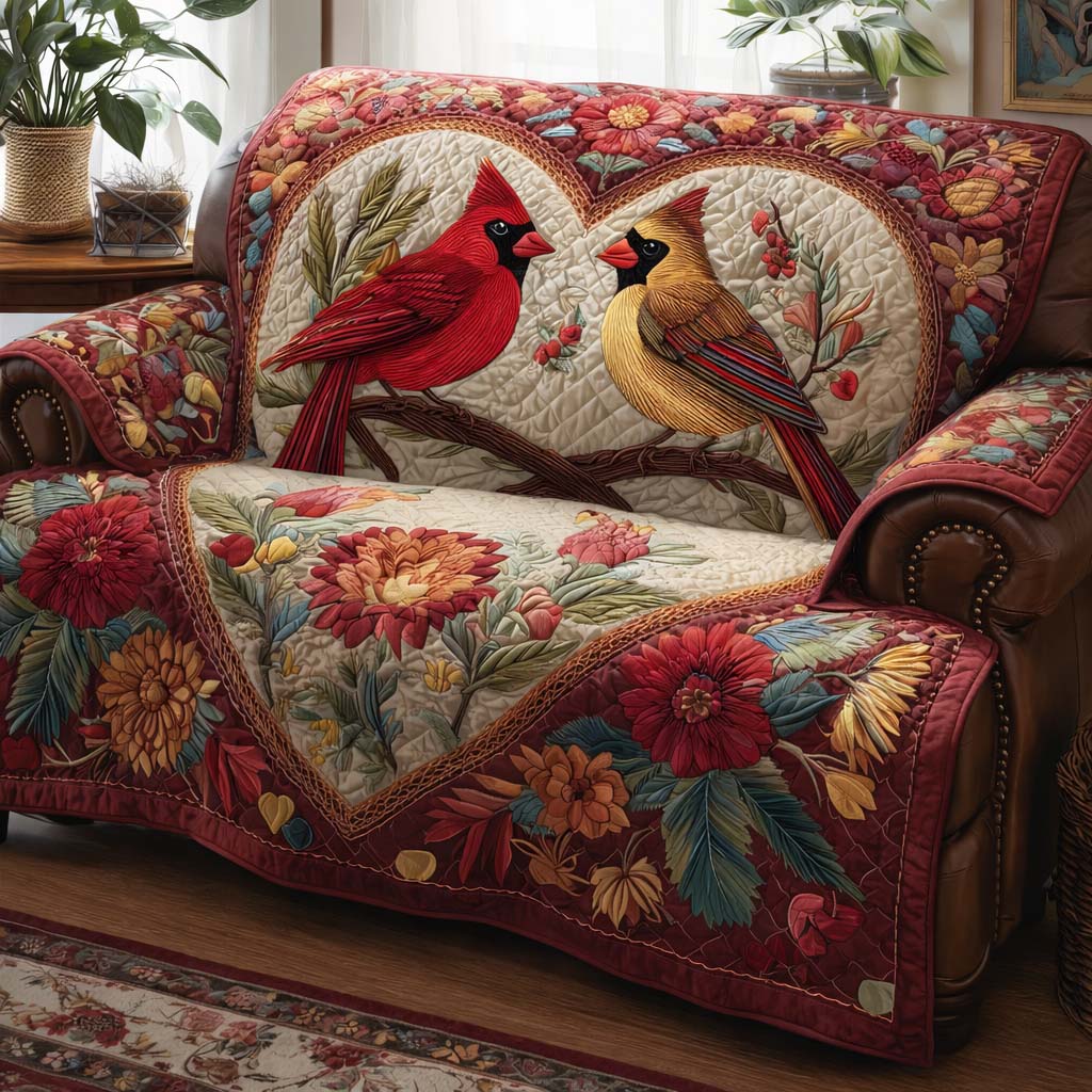 Blooming Explosion Quilted Sofa Cover Fall Halloween Decor For Sofa Couch