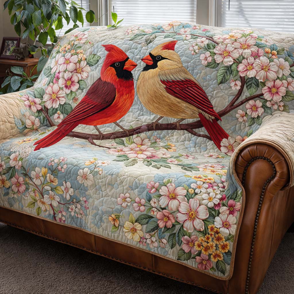 Spring Blossom Quilted Sofa Cover Fall Halloween Decor For Sofa Couch