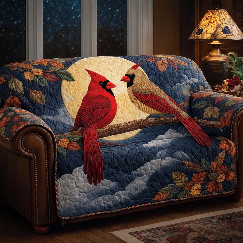 Moonlit Serenity Quilted Sofa Cover Fall Halloween Decor For Sofa Couch