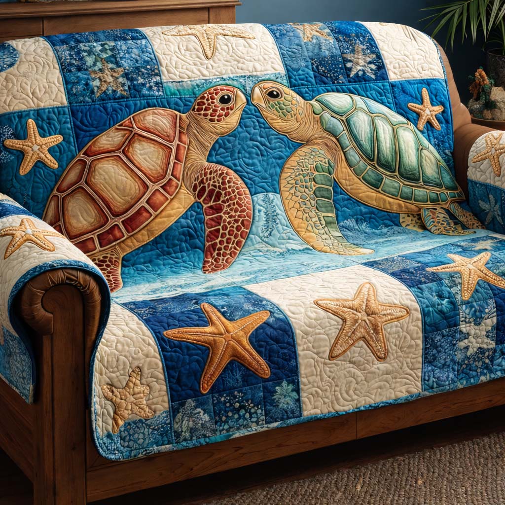 Starlit Bond Quilted Sofa Cover Fall Halloween Decor For Sofa Couch