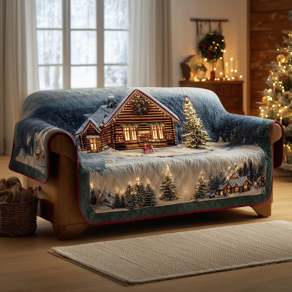 Frosted Refuge Quilted Sofa Cover Fall Halloween Decor For Sofa Couch