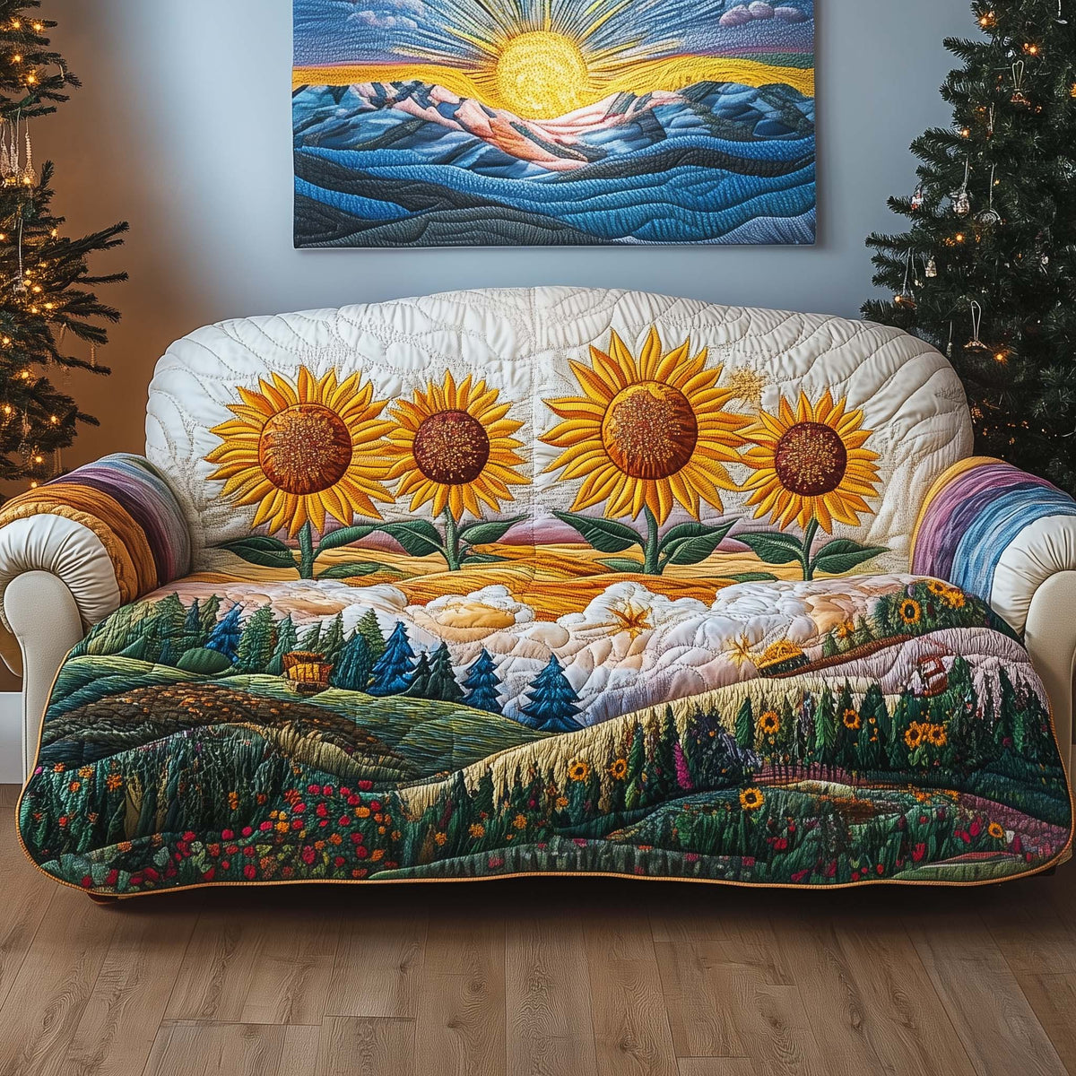 Magical Serenity Quilted Sofa Cover Fall Halloween Decor For Sofa Couch