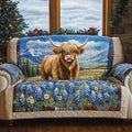 Bluebonnet Serenity Quilted Sofa Cover Fall Halloween Decor For Sofa Couch