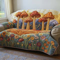 Golden Meadow Quilted Sofa Cover Fall Halloween Decor For Sofa Couch