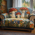 Floral Canopy Quilted Sofa Cover Fall Halloween Decor For Sofa Couch