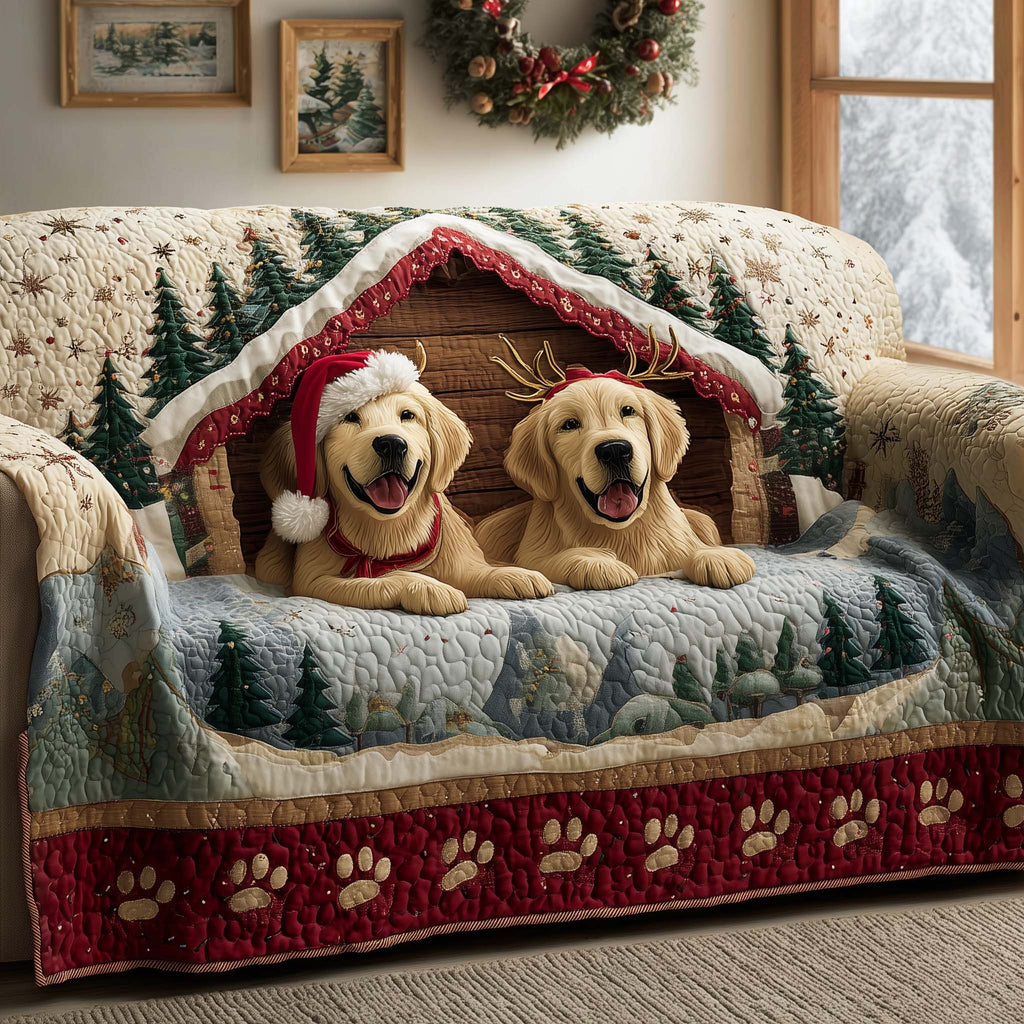 Holiday Cabin Quilted Sofa Cover Fall Halloween Decor For Sofa Couch