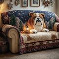 Starry Bulldog Quilted Sofa Cover Fall Halloween Decor For Sofa Couch