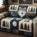 Lunar Wolf Quilted Sofa Cover Fall Halloween Decor For Sofa Couch