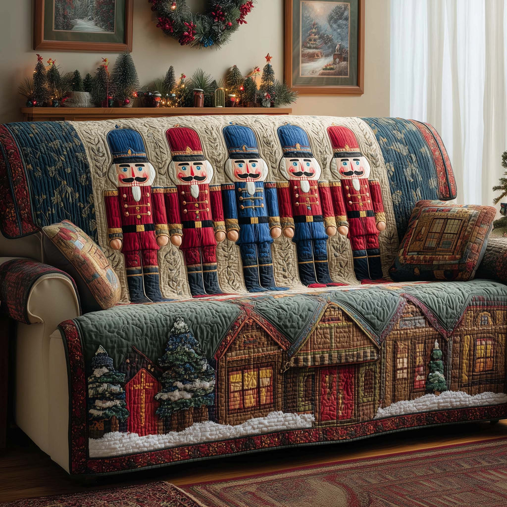 Nutcracker Row Quilted Sofa Cover Fall Halloween Decor For Sofa Couch
