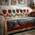 Tulip Valley Quilted Sofa Cover Fall Halloween Decor For Sofa Couch