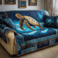 Cosmic Turtle Quilted Sofa Cover Fall Halloween Decor For Sofa Couch