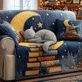 Moon Cat Quilted Sofa Cover Fall Halloween Decor For Sofa Couch