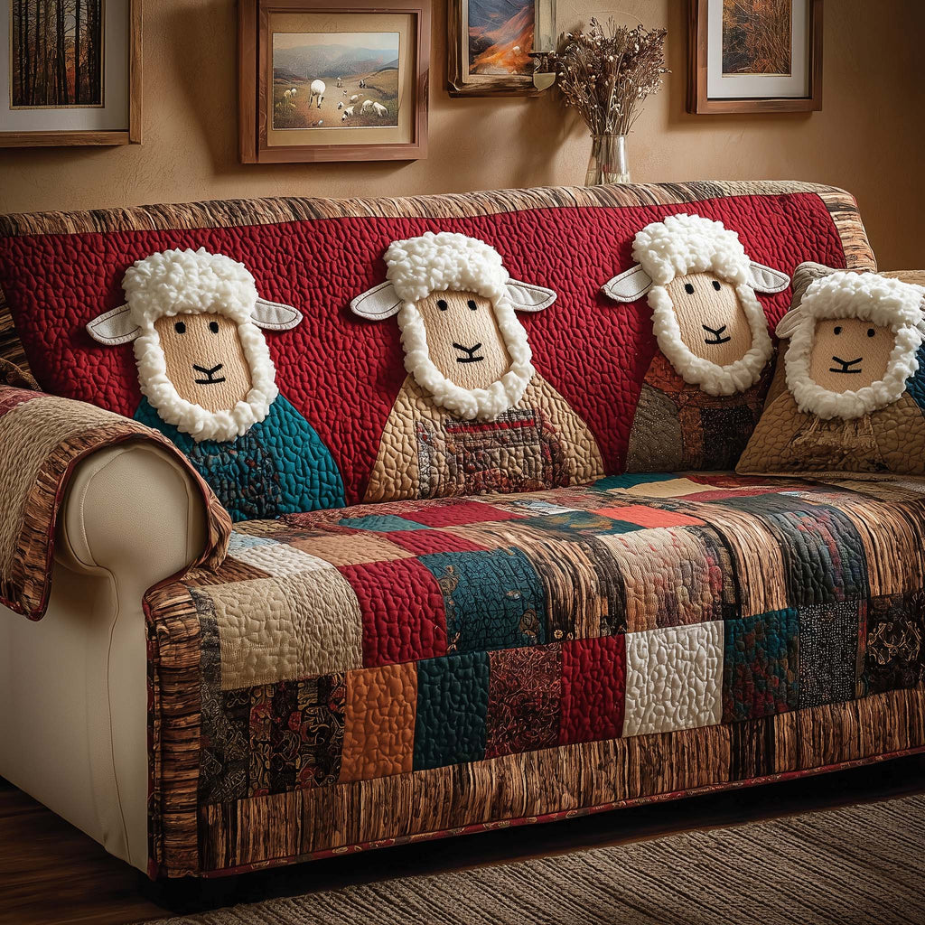 Cozy Flock Quilted Sofa Cover Fall Halloween Decor For Sofa Couch