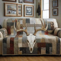 Ivory Antlers Quilted Sofa Cover Fall Halloween Decor For Sofa Couch
