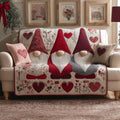 Gnome Trio Quilted Sofa Cover Fall Halloween Decor For Sofa Couch